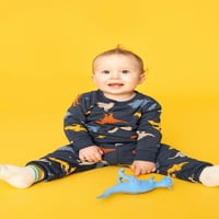 Garanimals бебе момче со долг ракав печати џемпер од руно, големина 6- месеци