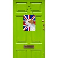 Каролини Богатства SS4946DS Џек Расел Териер со англиски Унија Џек Британски Знаме Ѕид Или Врата Виси Отпечатоци