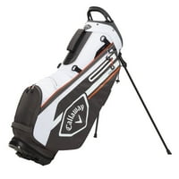 Callaway Chev Chev Charcaual, бела и портокалова спортска опрема за голф, стојат торба