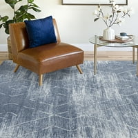 Современа област за килим геометриски сина, сива распрскувачка затворен простор лесен за чистење