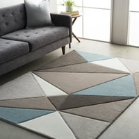 Уметнички ткајачи Rhonwhen Aqua Modern 5'3 7'7 Област килим