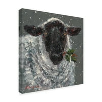 Трговска марка ликовна уметност „Wren The Christmas The Christmas Sheep“ Canvas Art by Mary Miller Veazie