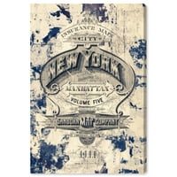 Пистата Авенија Авенија рекламирање wallидни уметнички платно печати „Newујорк осигурување“ постери - кафеава, црна боја