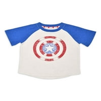 Краток ракав за кратки ракави на Капетан Америка за деца
