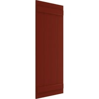 Ekena Millwork 1 2 W 75 H TRUE FIT PVC Четири табли се приклучи на одборот-n-batten ролетни, црвена пиперка