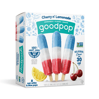 Goodpop Cherry N 'Lemonade Red, бела и сина сок од мраз, без додаден шеќер, КТ