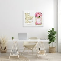 Sumn Industries Моден дизајнер парфем злато розово акварел Инспиративен збор платно wallидна уметност од Аманда Гринвуд