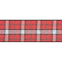Лента за време на празник, црвено црно сребро традиционална карирана, 2,5 40 '