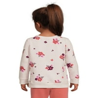 Garanimals Toddler Girl Girl Dirgl Долг ракав Печати џемпер од руно, големини 2T-5T