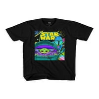 Војна на Starвездите Мандалоријан Детето психоделично слушајте момчиња со кратки ракави, графичка маица, 2-пакет, големини 4-18