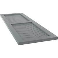 Ekena Millwork 15 W 39 H TRUE FIT PVC два панел шеврон модерен стил фиксни ролетни за монтирање, океански оток