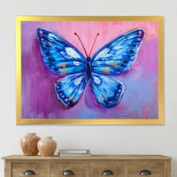 DesignArt 'Античка сина пеперутка i' модерна врамена уметничка печатење