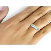 1. Carat T.G.W. Ingенски прстен за женски камења од аквамарин