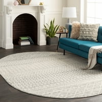 Уметнички ткајачи Елазиз Геометриска област килим, надвор од бела боја, 3 '5' овални