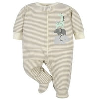 Gerber Baby Boy Organic Sleep 'N Play Pajamas, 4-пакет