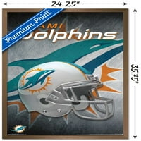 Мајами делфини - постер за wallидови на шлемот, 22.375 34