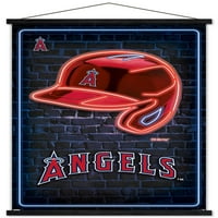 Лос Анџелес Ангели - Неонски Шлем Ѕид Постер Со Магнетна Рамка, 22.375 34