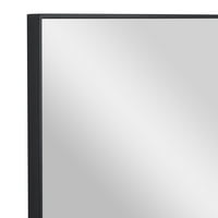 Decmode 18 24 Црно симплистичко огледало на wallидот со тенка минималистичка рамка