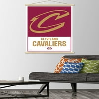 Кливленд Кавалиерс-Лого Ѕид Постер Со Дрвена Магнетна Рамка, 22.375 34