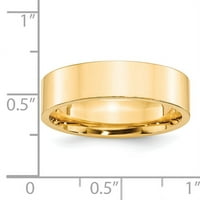 14к Жолто Злато Стандардна Тежина Рамна Удобност Одговара Свадба Бенд Големина FLC060