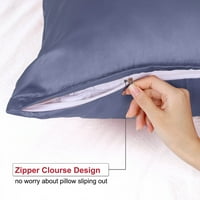 Уникатни поволни цени сет на свилени сатенски перници за перници за покривање сиво патување