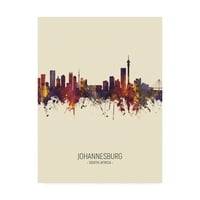Трговска марка ликовна уметност 'Јоханесбург Јужна Африка Скај линија Портрет III' Канвес уметност од Мајкл Томпсет