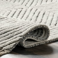 Нулум Шерел модерен килим со висока ниска тасела, 8 '10', слонова коска