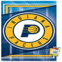 Индијана Пејсерс - Лого Ѕид Постер Со Притисни Иглички, 22.375 34