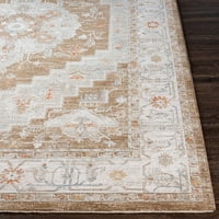 Уметнички ткајачи Медалјон Традиционална област килим, камила кафеава