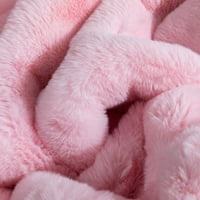 Добро ткаени опалски сртот текстура цврста светло розова модерно крзно од фау 7'9 9'10 килим во областа