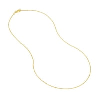 14к жолто злато женско 20 Дијамант исечен отворен кабелски ланец ѓердан со мерач и ознака за квалитет на заклучување на јастог