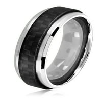 Крајбрежен накит од не'рѓосувачки челик јаглеродни влакна удобност вклопувачки прстен