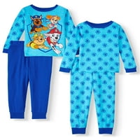 Paw Patrol Toddler Boy Долг ракав памук Snug Fit Pajamas, Set