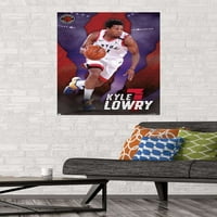 Трендови Меѓународни НБА Торонто Рапторс - Постер за wallидови на Кајл Лори 22.375 34 Премиум Нерасположена верзија