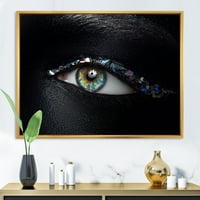 Девојки очи со мулти-обоени стаклени искри врамени фотографии од платно уметност