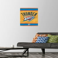 Оклахома Сити Гром-Логото Ѕид Постер Со Притисни Иглички, 14.725 22.375
