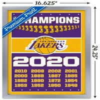 Лос Анџелес Лејкерс - Постер за wallидови на шампиони, 14.725 22.375