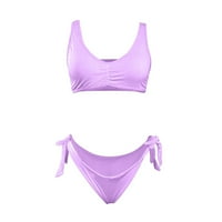 Qcmgmg Women Lingerie for Sexy Purple Lace Bodysuit Deep V Lace-Up Babydoll Purple 2XL
