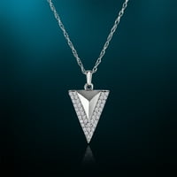 Natalia Drake CTTW Diamond завиткан од триаголник ѓердан за жени во родиум позлатена сребро