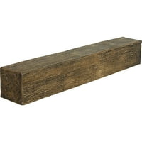 Ekena Millwork 6 H 10 D 48 W Rough Sawn Fau Wood Camply Mantel, Premium Aded