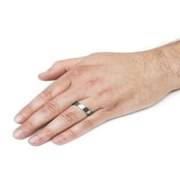 Крајбрежен накит титаниум 0. CTW дијамантски четкан рамен опсег прстен