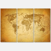 Антички светски мапи за сликање платно платно уметнички принт