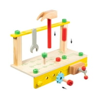 Аукфа дрвена алатка играчка за работна сила, за момчиња девојчиња, градежни алатки сетови се преправаат дека игра, градежна