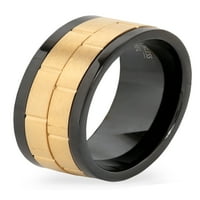 Крајбрежен накит со црна позлатена челик од не'рѓосувачки челик злато обоен прстен