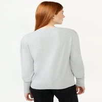 Бесплатно склопување женски џемпер за екипаж, средна тежина